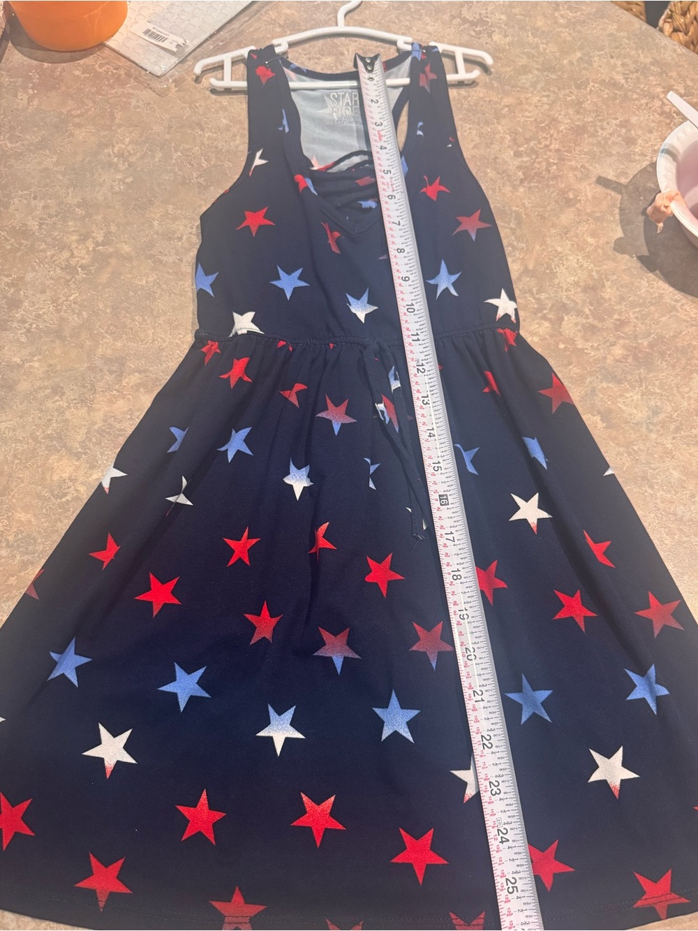 🇺🇸Star Ride Girls' Navy Star Print Casual Dress - Red, White & Blue🇺🇸
